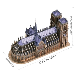 Metalowe Model 3D - Katedra Notre Dame